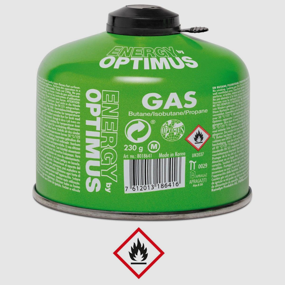 Gas cartridge, OPTIMUS, Butane/Isobutane/Propane, 230g