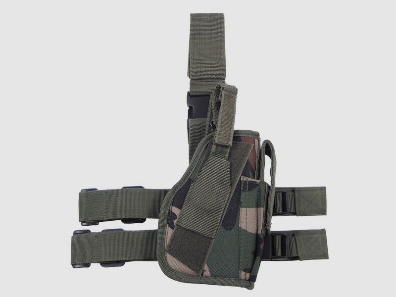 Pistolen Holster f. Kurzwaffe RECHTS WOODLAND - Beinholster Futteral
