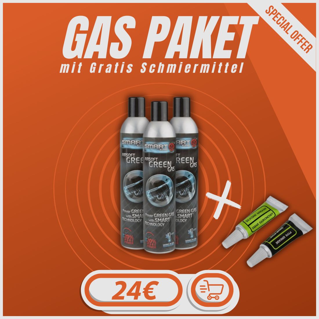 GreenGas Sparpaket mit Schmiermittel