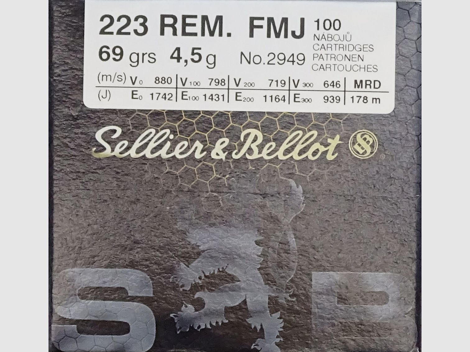 Sellier&Bellot .223rem FMJ 69grs - 1000 Schuss