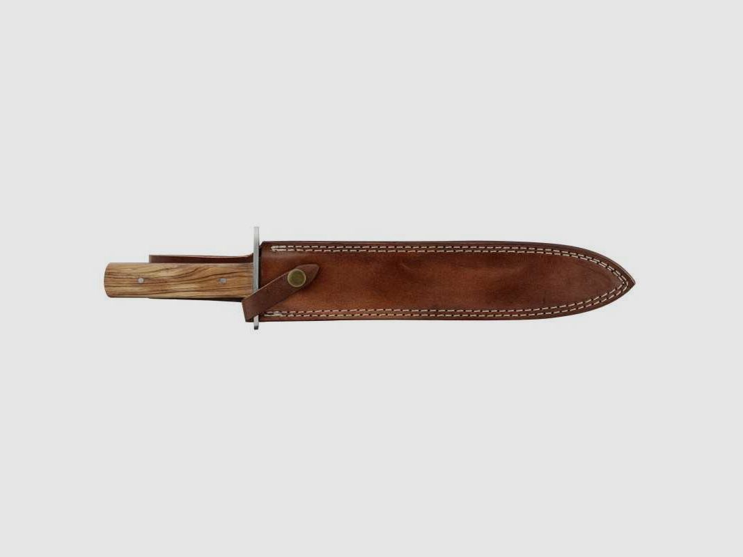 Hunting knife with hollow blade featuring a deer head representation, image 4 of 5