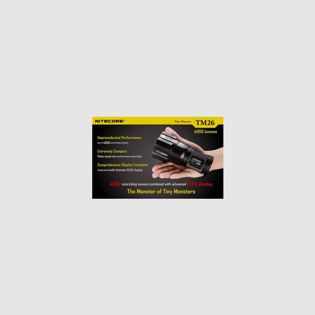 Nitecore TM26 Tiny Monster Flashlight 4000 Lumens, image 8 of 31