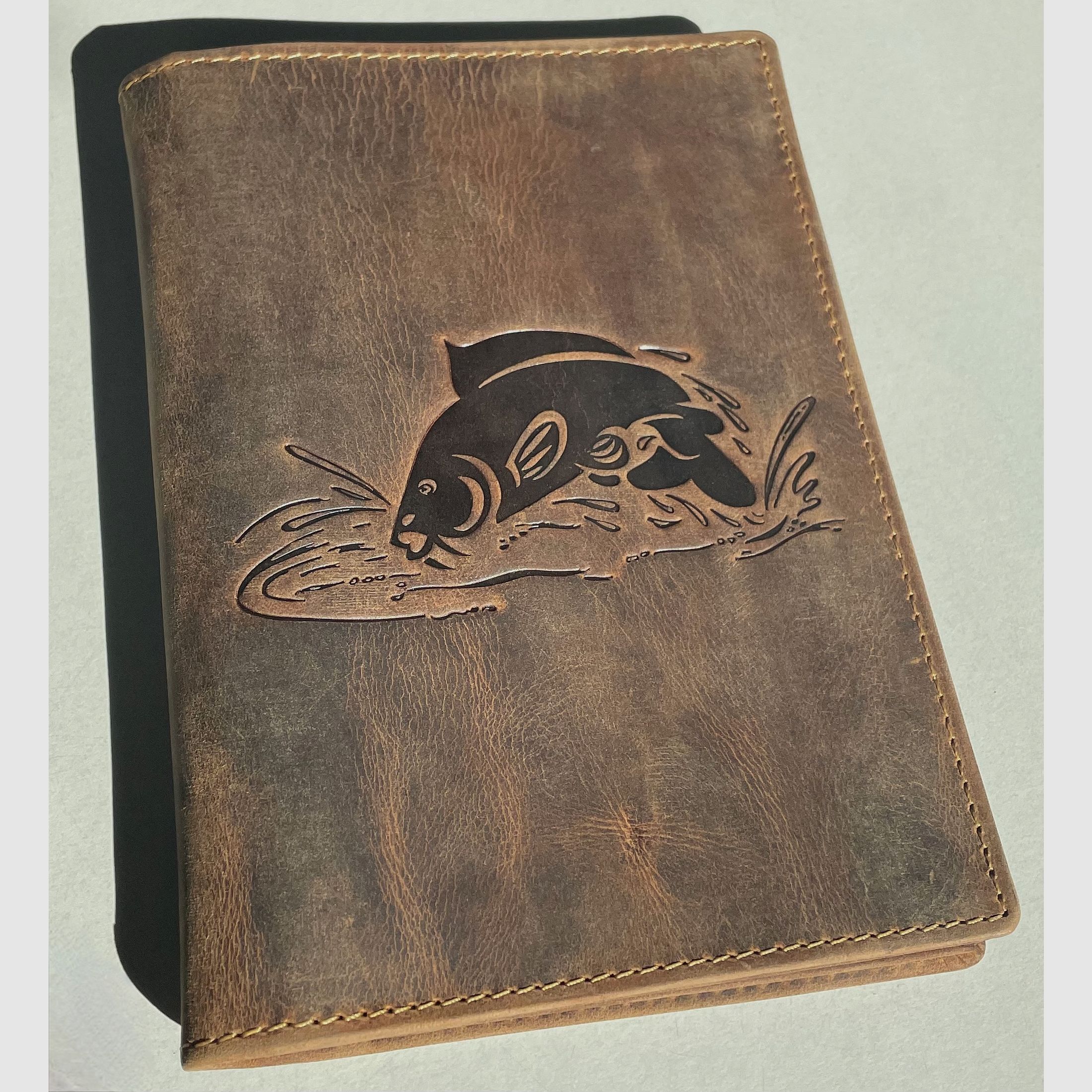 Greenburry 328B-Carp-25 Vintage ID folder 4 pcs. Carp leather brown