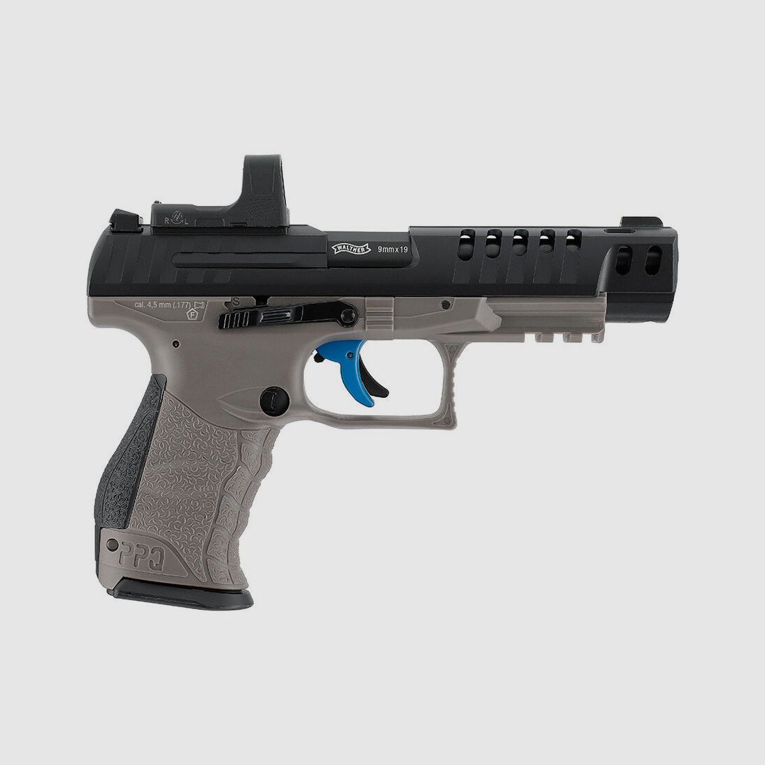 Walther Q5 Match 5" Combo Set Tungsten Gray - pistola Co2 blowback 4,5 mm Diabolo (P18)
