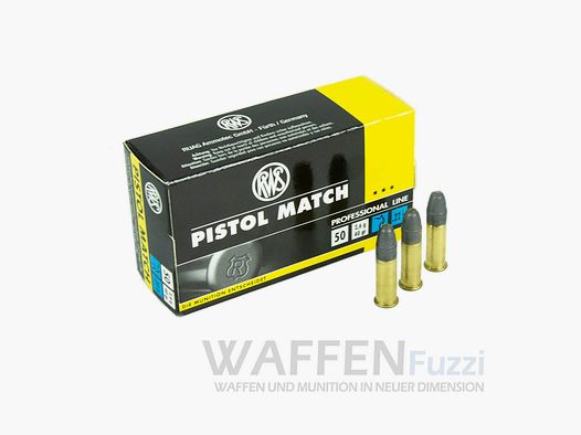 RWS rimfire cartridge pistol match caliber .22lr 50 shots