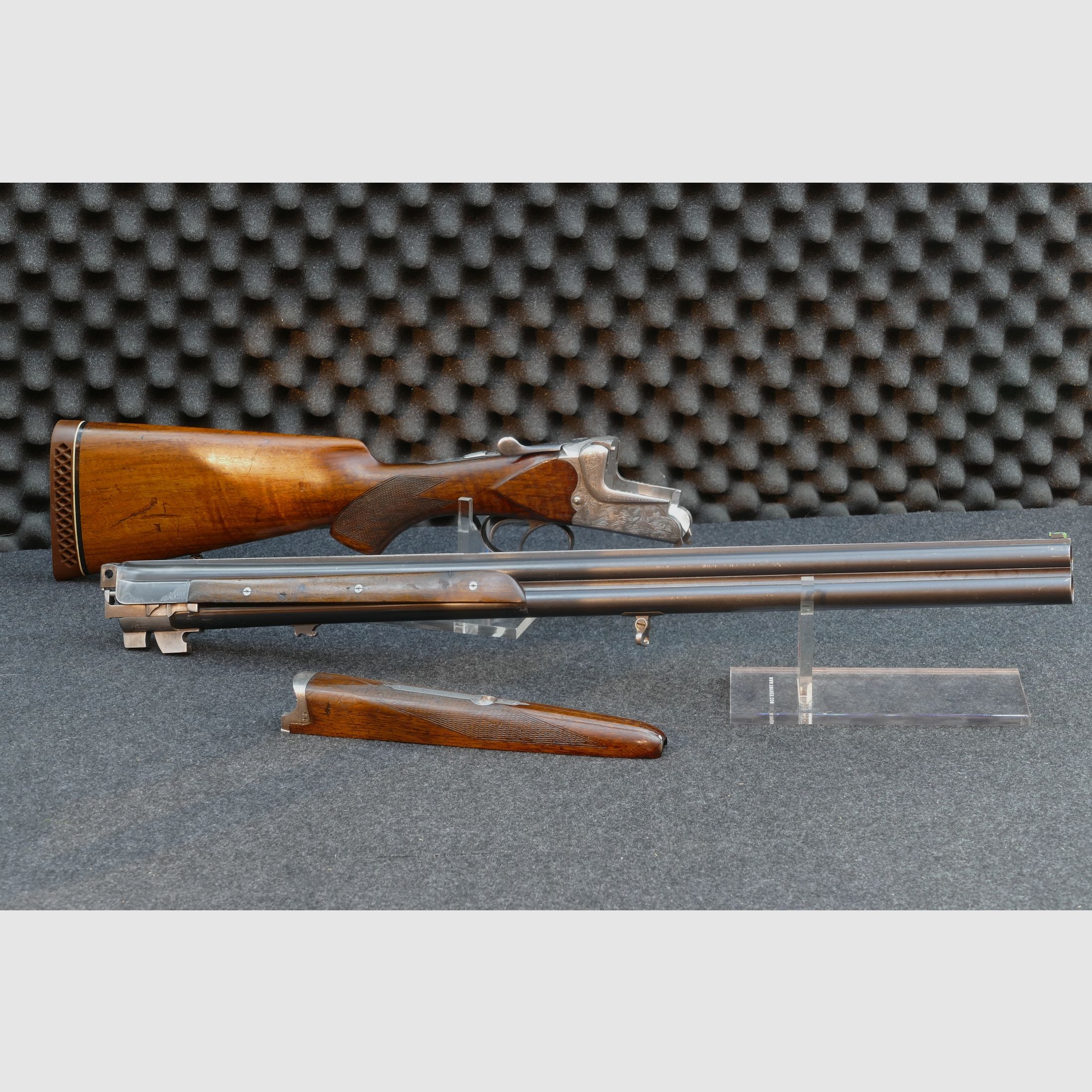 Merkel 201E — Escopeta de doble cañón, Cal. 12/70 (Suhl / 1970)