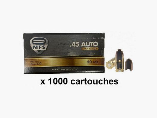 Munitions MFS cal. .45 ACP FMJ 230gr – Lot de 1000