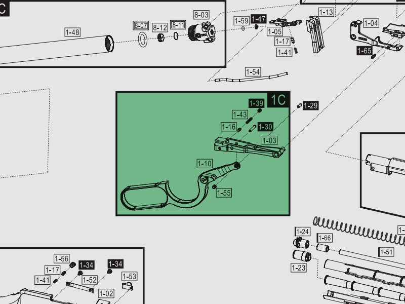 Ladehebel montiert, kleine AusfĂĽhrung, fĂĽr CO2 Gewehr Umarex Legends Cowboy Rifle, Ersatzteil