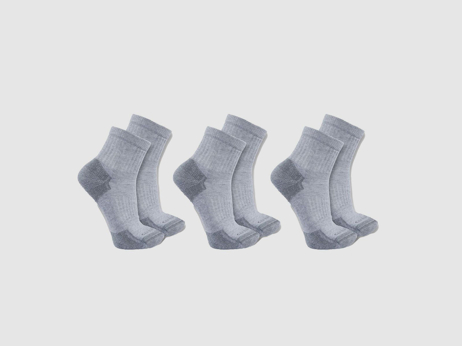 Carhartt Cotton Blend Quarter Socks 3-Pack Men's Grey XL