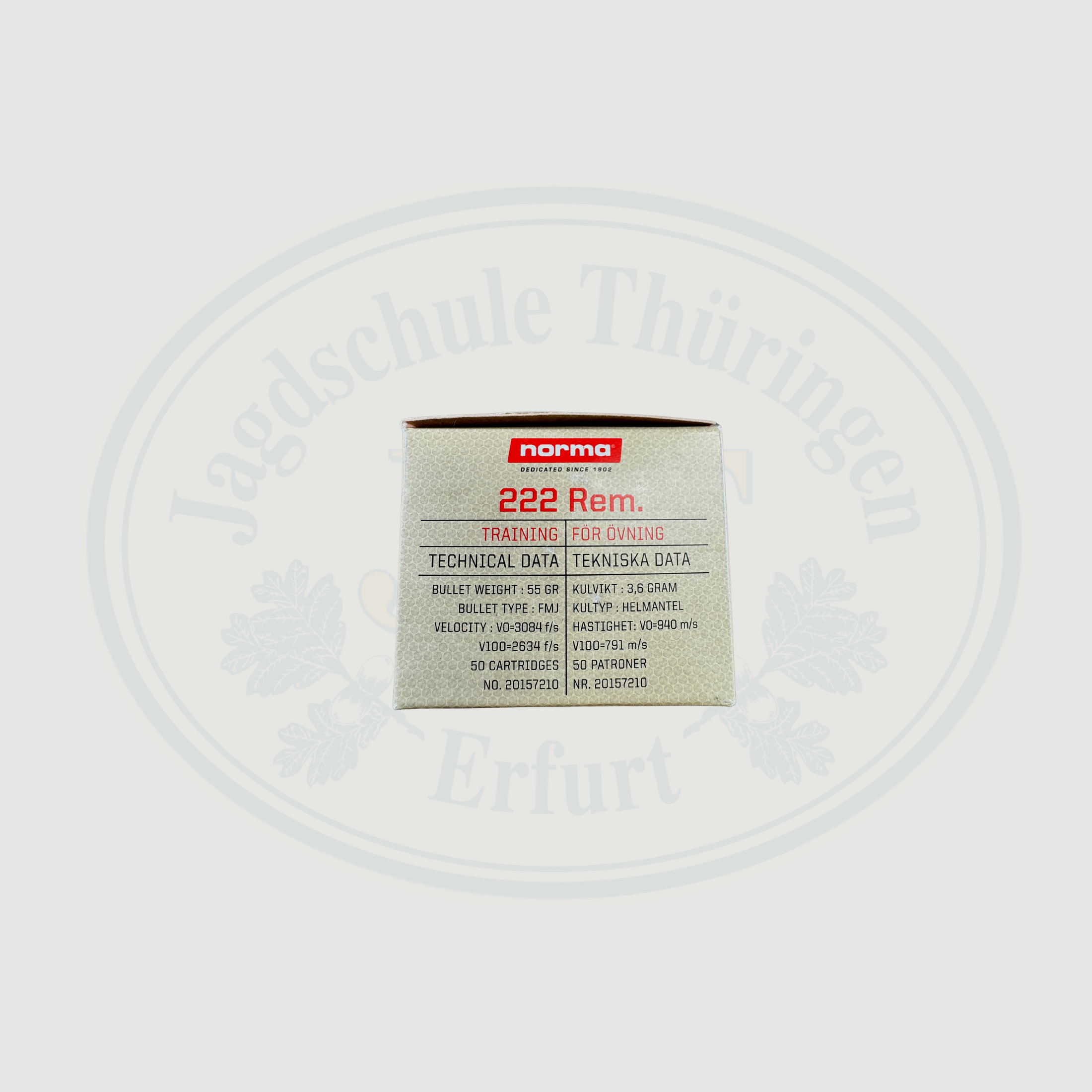 Norma 222 Rem FMJ 55g/ 3,6 gr
