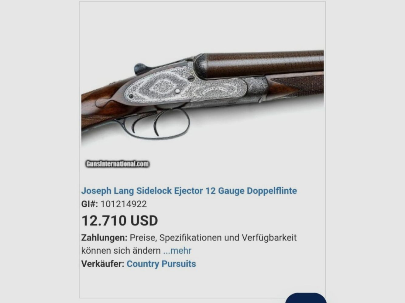 Joseph Lang & Son, LTD., Jaseph Lang Back Action Barlock Sidelock Ejector, image 10 of 10