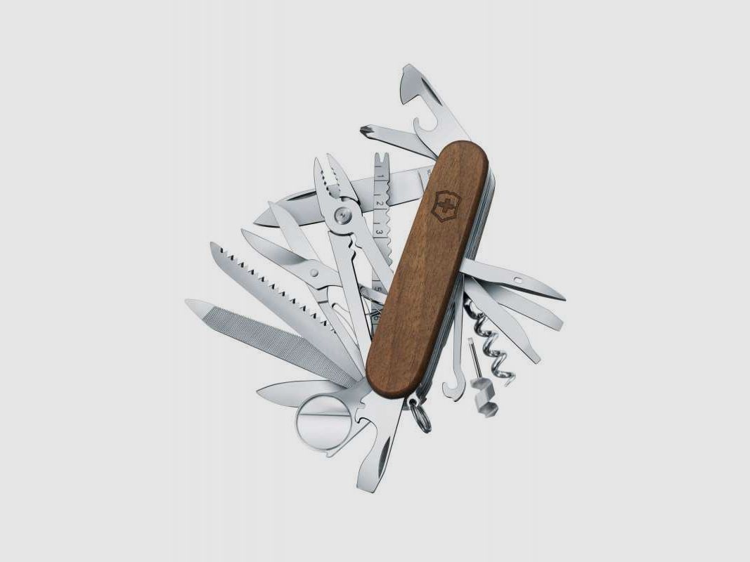 Victorinox SwissChamp Wood Taschenmesser, Nussbaumholz, 29 Funktionen