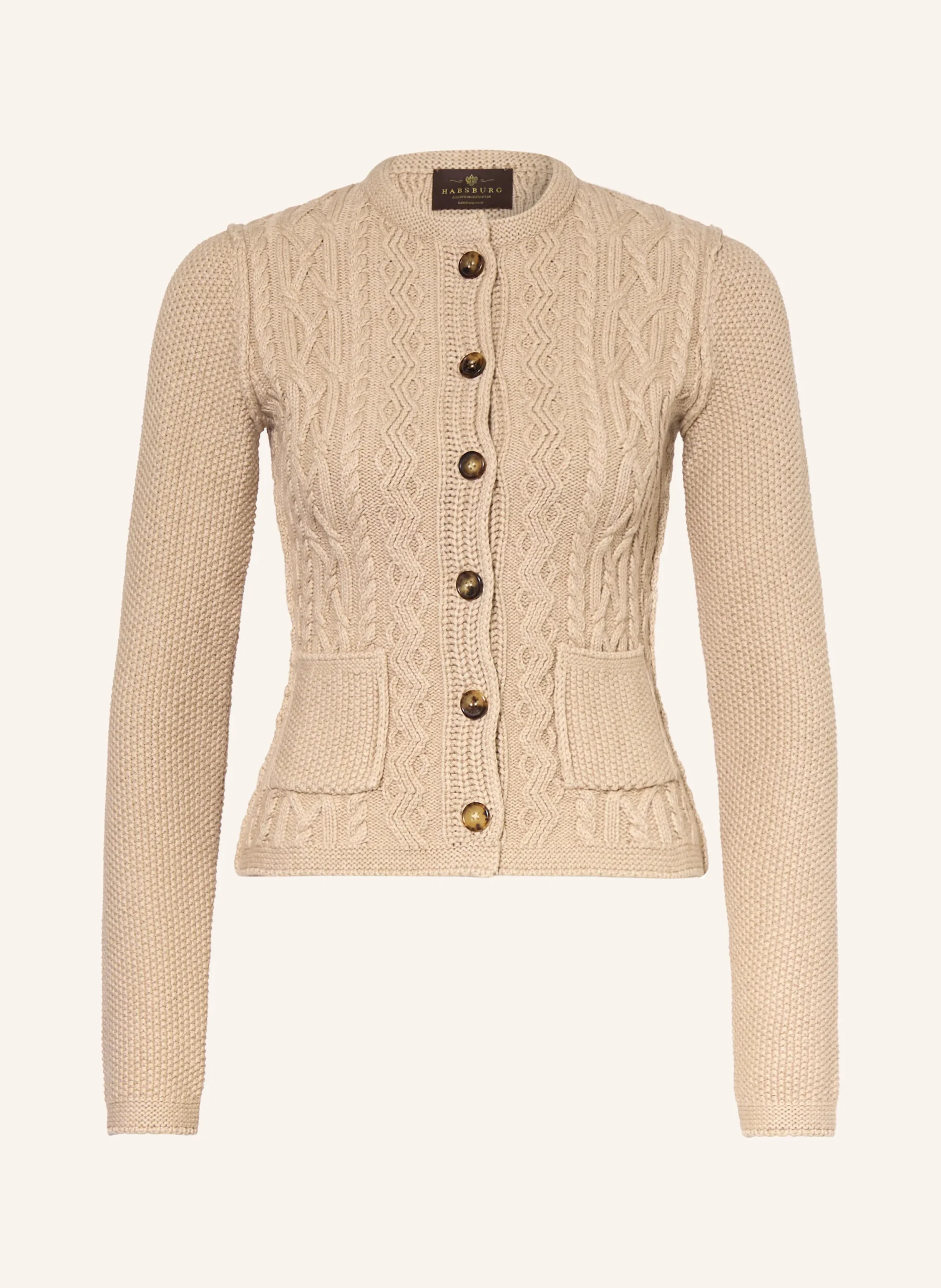 Habsburg Cardigan Donna Cotton-Cashmere Mix in Beige