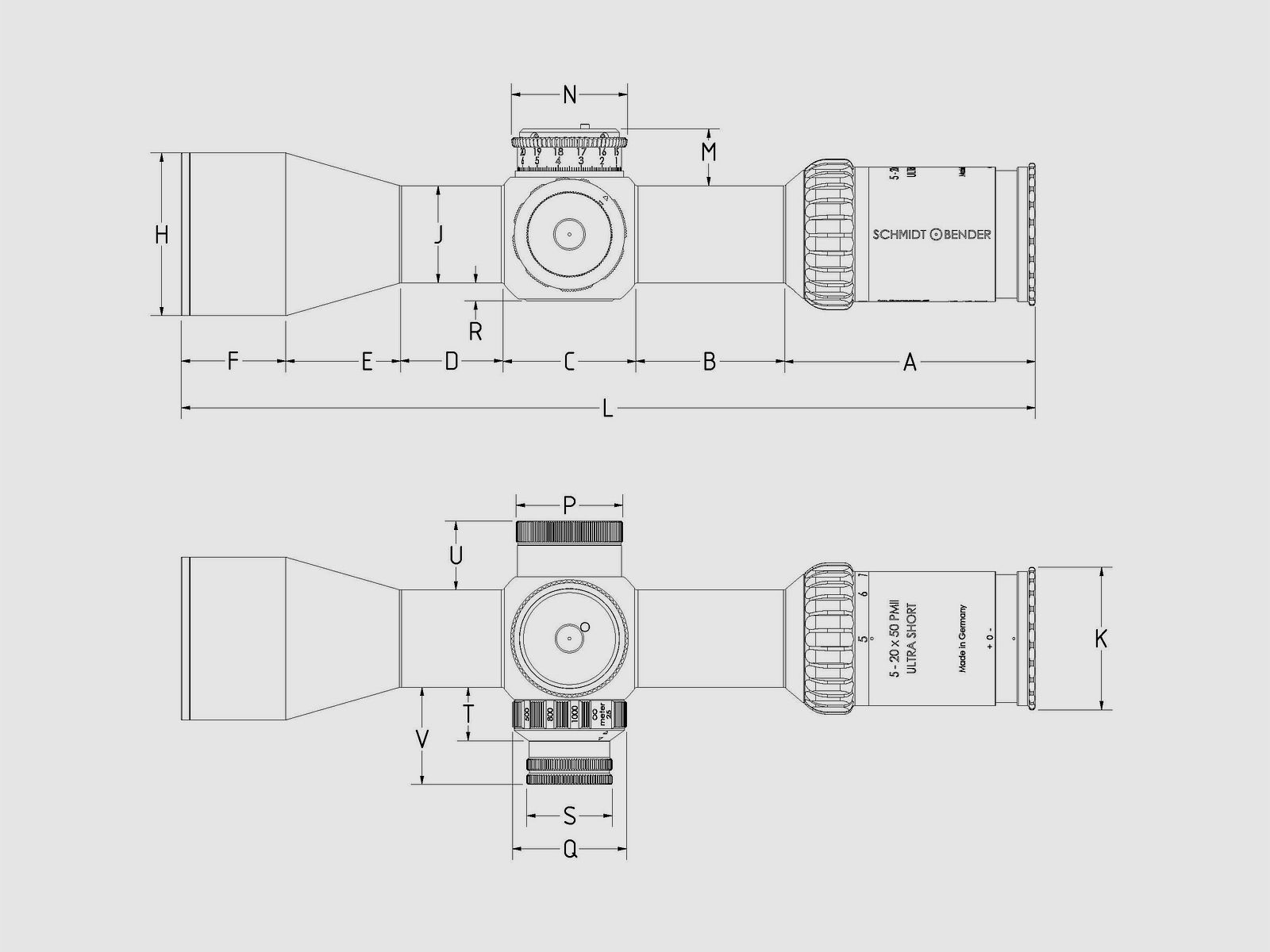 Schmidt & Bender PM II Ultra Short LP 3-20×50 MSR2 1cm ccw DT II+ MTC LT / ST II ZC LT, afbeelding 3 van 3