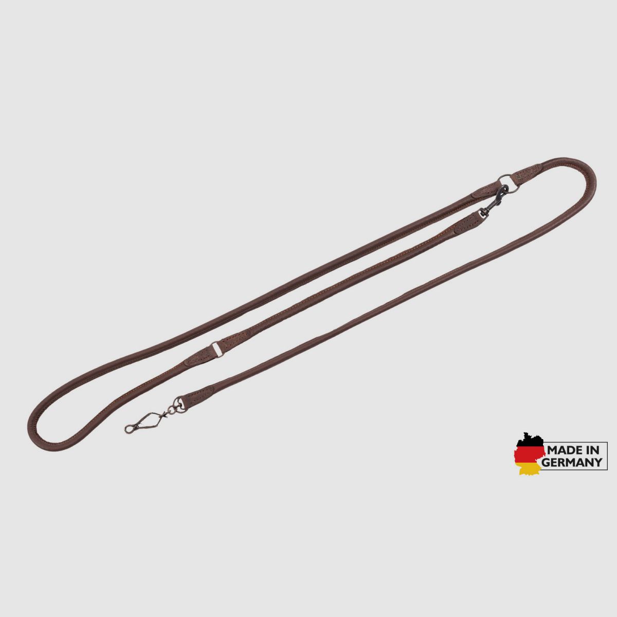 Shoulder strap made of elk leather, round stitched, 1.85m