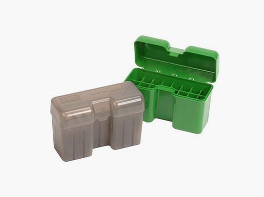 MTM CASE-GARD Caja de munición de rifle tapa abatible 26 Nosler-500 Jeffrey 20 cartuchos (verde)