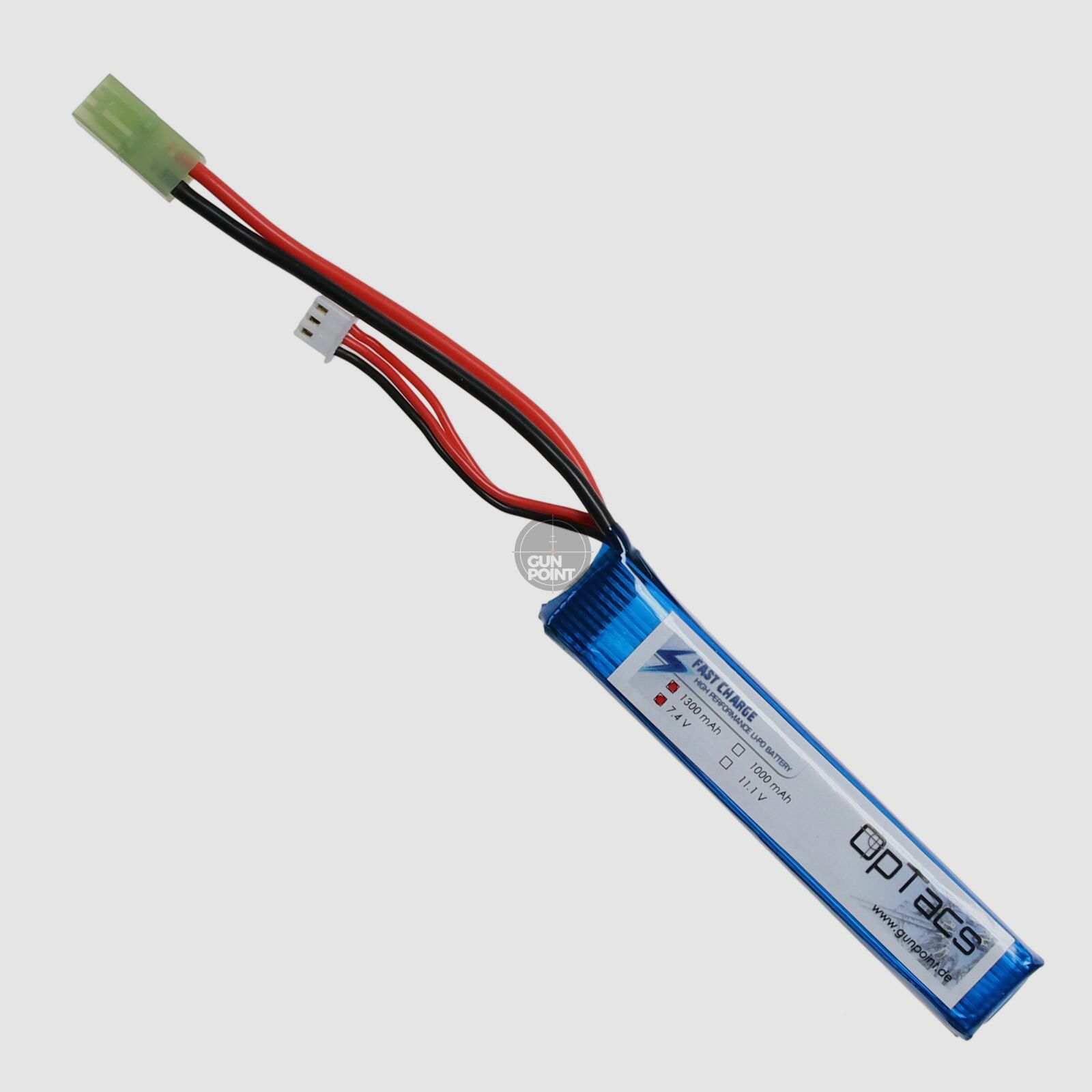 OpTacs LIPO 1300mAh 7.4V 25C Micro TAMIYA