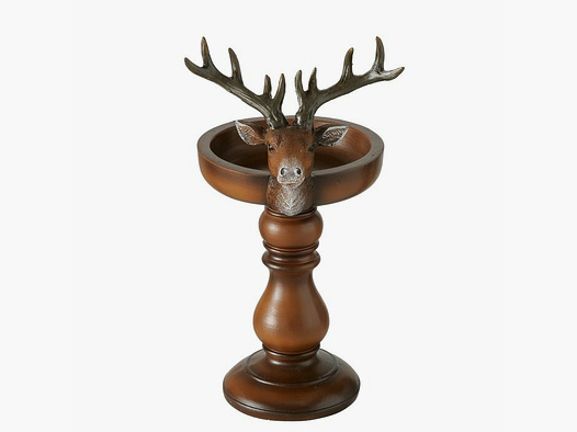 Lovergreen decoration motif deer head candle holder brown resin