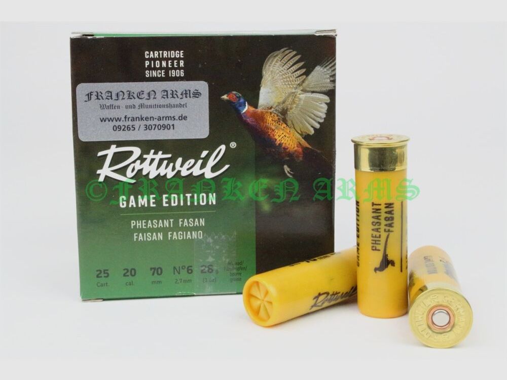 Rottweil Game Edition FASAN 20/70 2.7mm 25 pieces quantity discounts