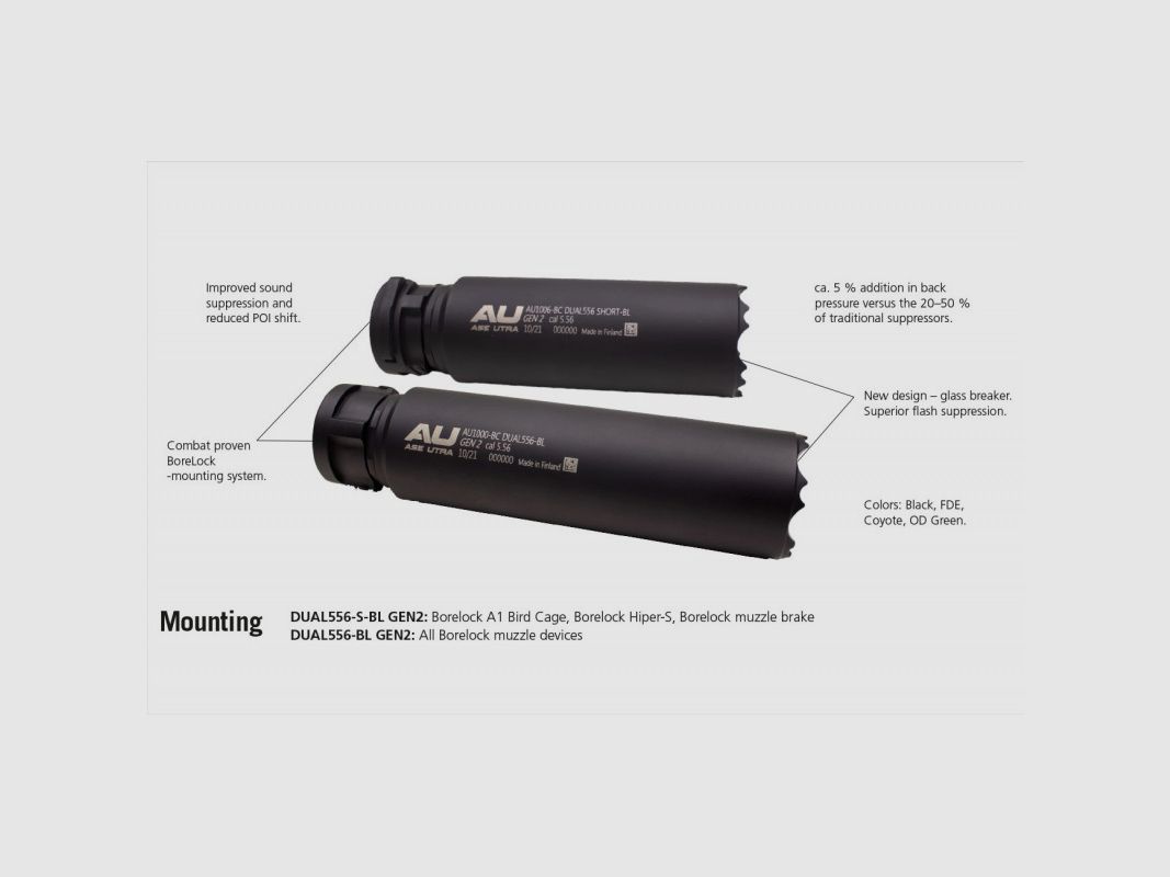 ASE UTRA DUAL 556 GEN2 223 BORELOCK SILENCIEUX, image 3 sur 7