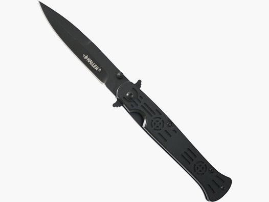 Stiletto Taschenmesser schwarz einseitig geschliffen