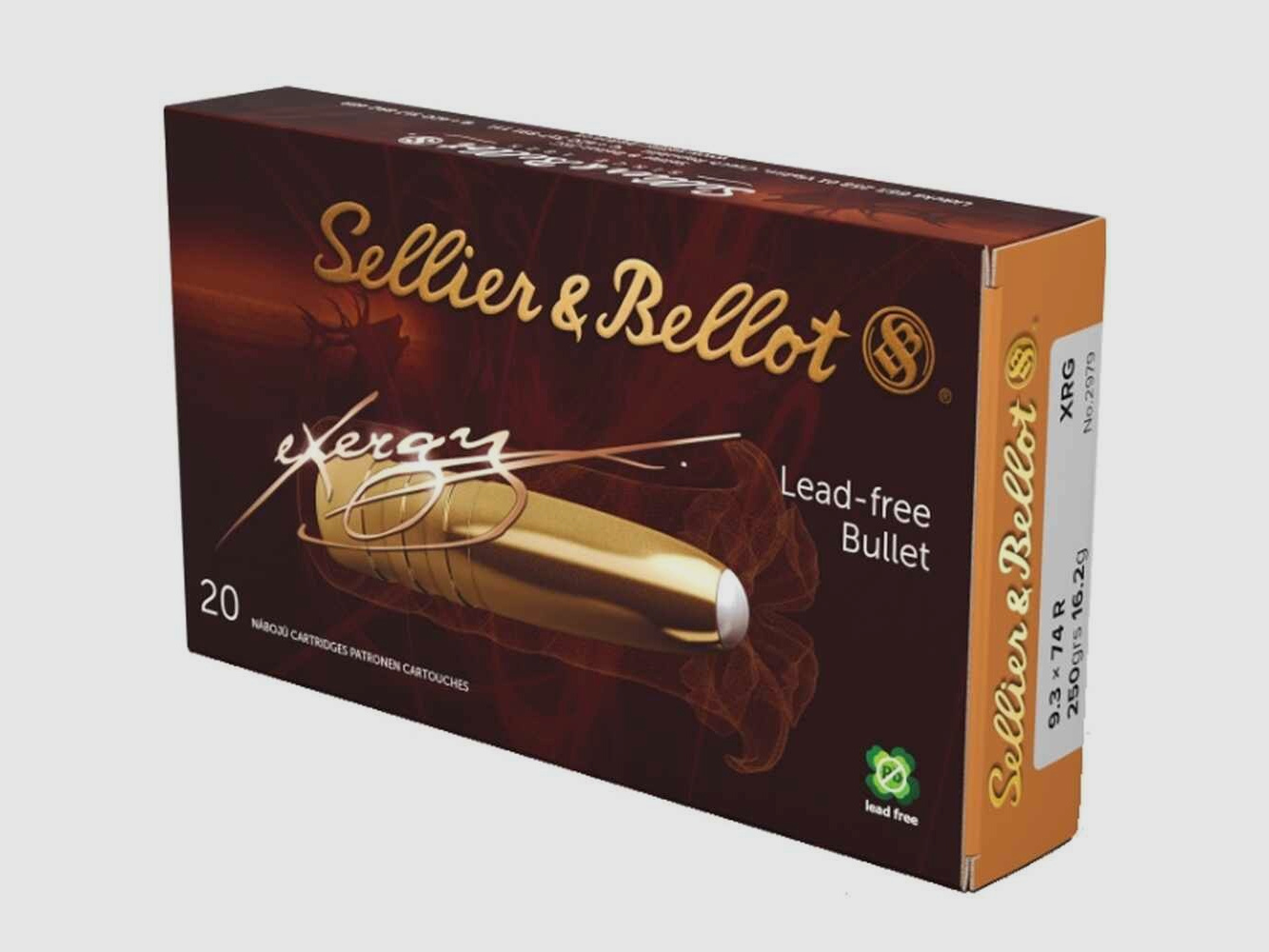 9,3x74 R eXergy bleifrei 16,2g/250grs. Sellier & Bellot