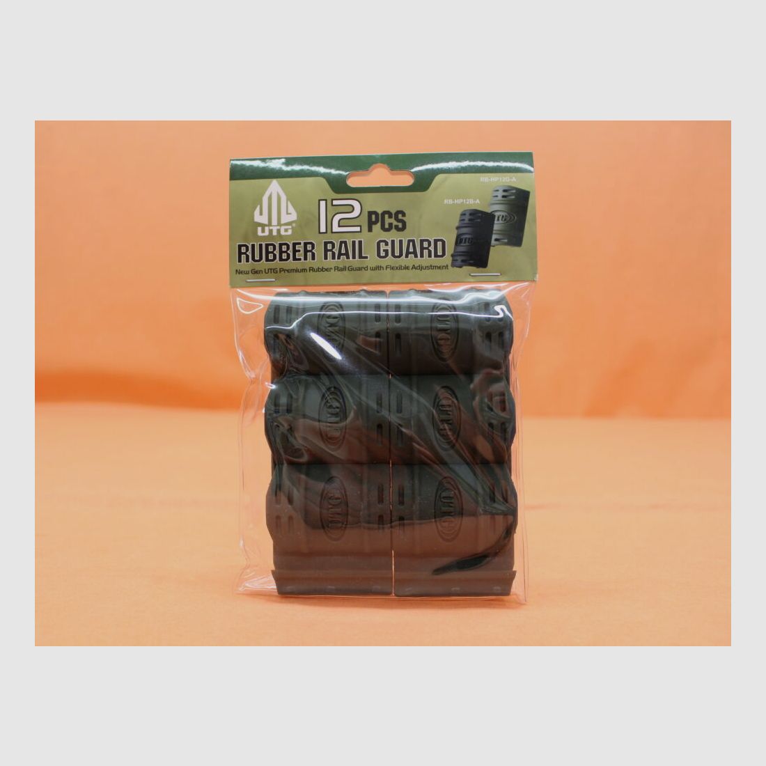 UTG - Leapers UTG Picatinny Rail Cover (RB-HP12G-A) Green Full Profile Rubber Rail Guard ca. 5cm lang/ VE 12 Stück