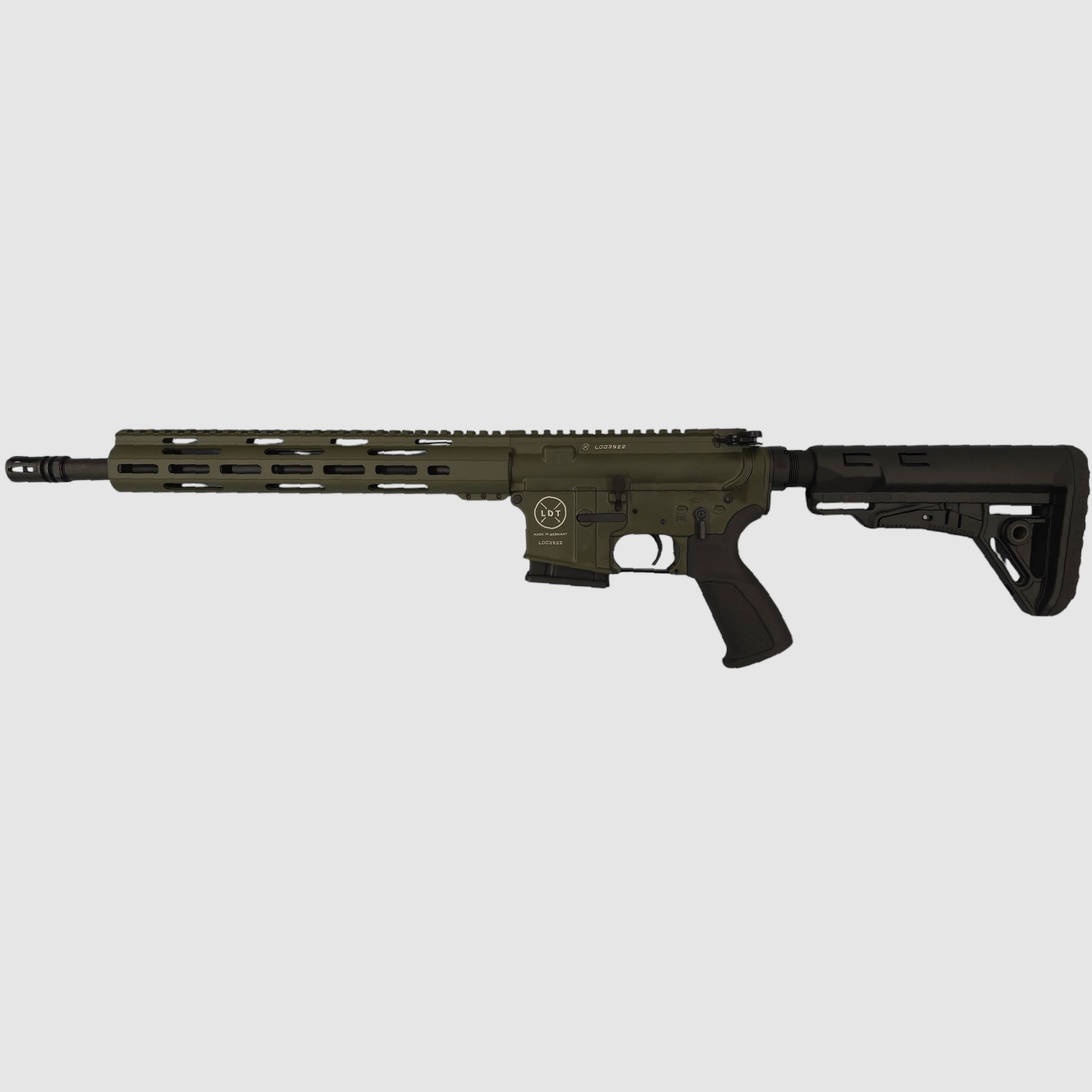 OD GREEN: Lux Def Tec LDT L4 AR15 14,5" halbautomatische Büchse Kaliber 223Rem *EWB Pflichtig
