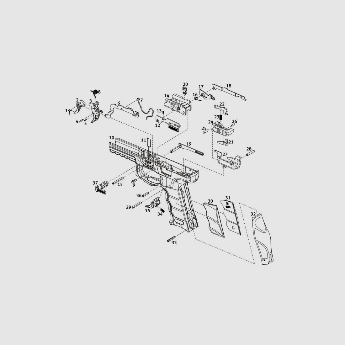 Pezzi di ricambio Heckler & Koch SFP9 --------------------Parti di CHIUSURA---------------------