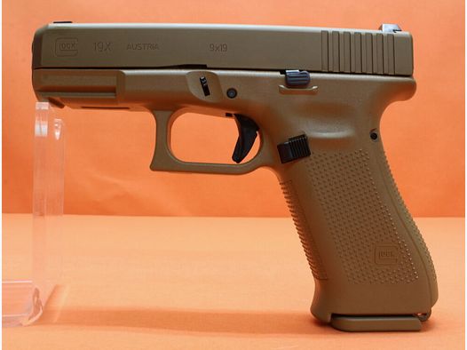 Glock Ha.Pistole 9mmLuger Glock19X Coyote (Typ Gen5) 102mm Lauf/ 2 Reservemagazine (9mmPara/9x19)