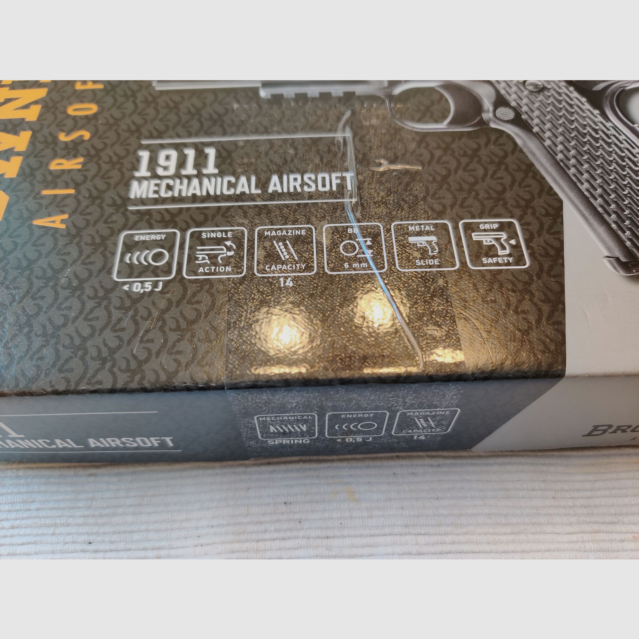Browning 1911 Airsoft Metalen Slide 0,5 J NIEUW 2 Jaar Garantie