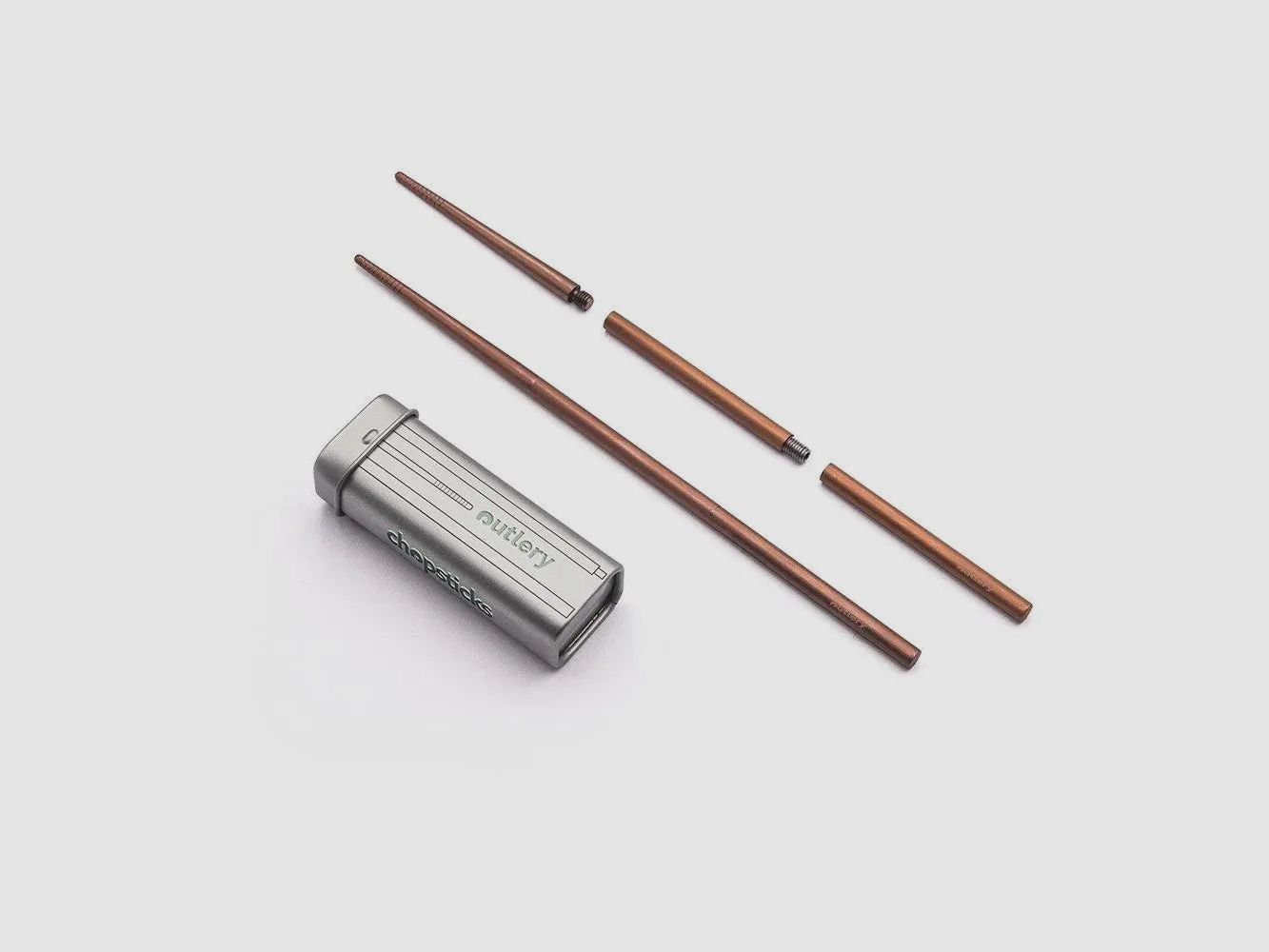 Palillos de viaje Outlery, acero inoxidable, tamaño de bolsillo