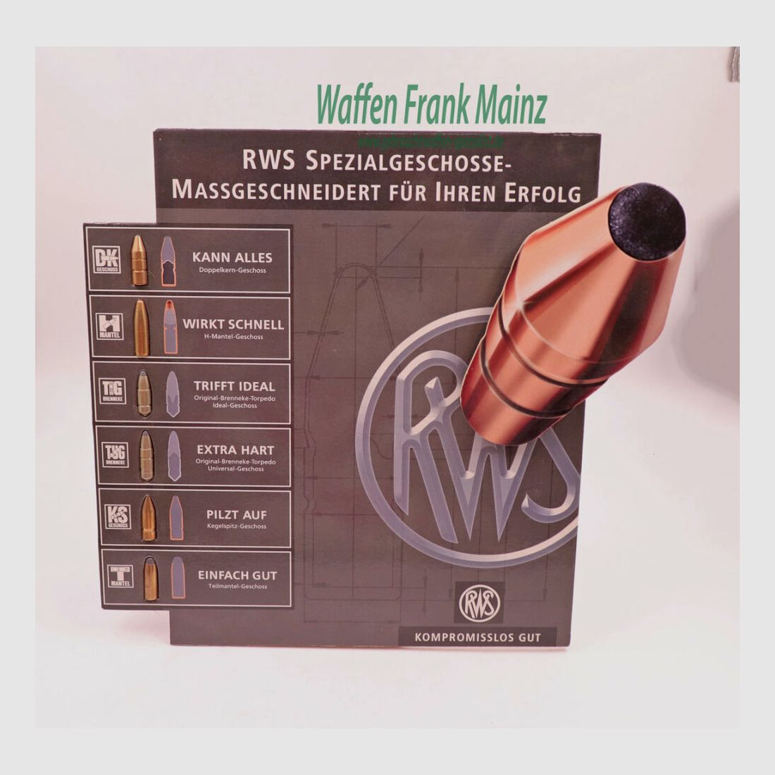 Rottweil Munitionsdisplay RWS/Rottweil Lehr-, Deko- & Sammlerzwecke