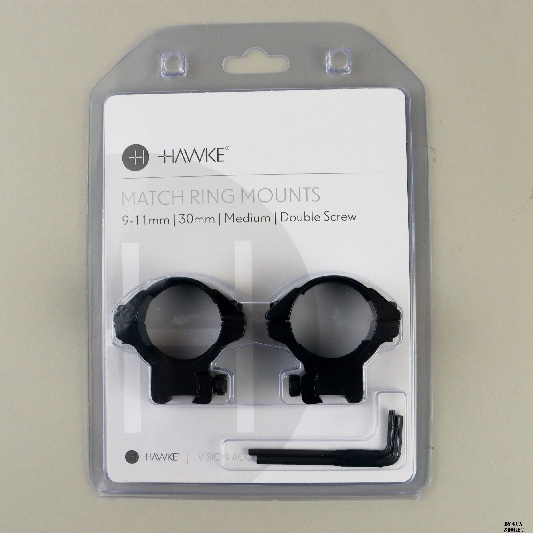Hawke Ring Mounts 9-11 mm / 30mm / medium / double screw, immagine 1 di 2