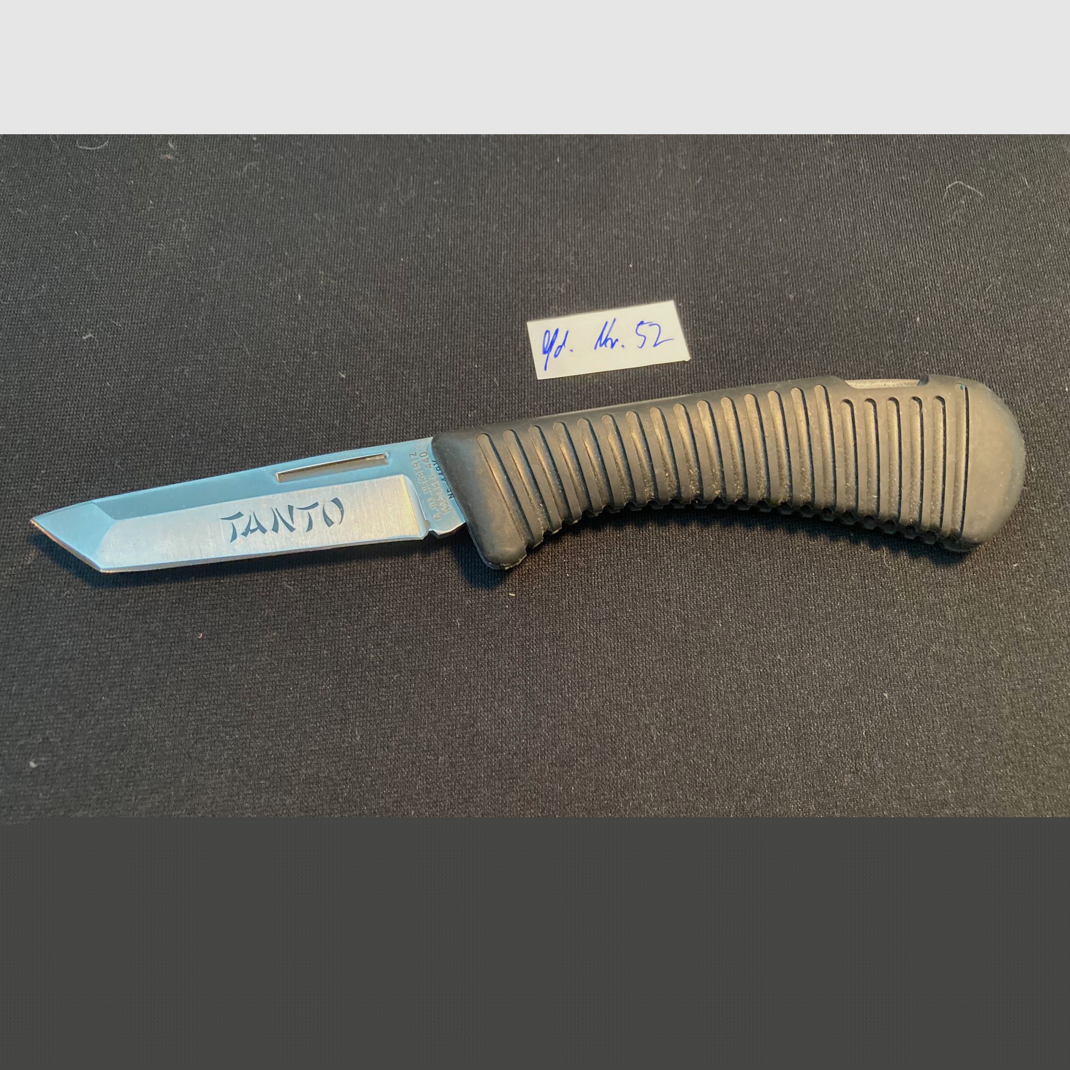 Tanto Klappmesser, Backlock, Zweihandmesser, Gummigriff (sehr griffig) 52