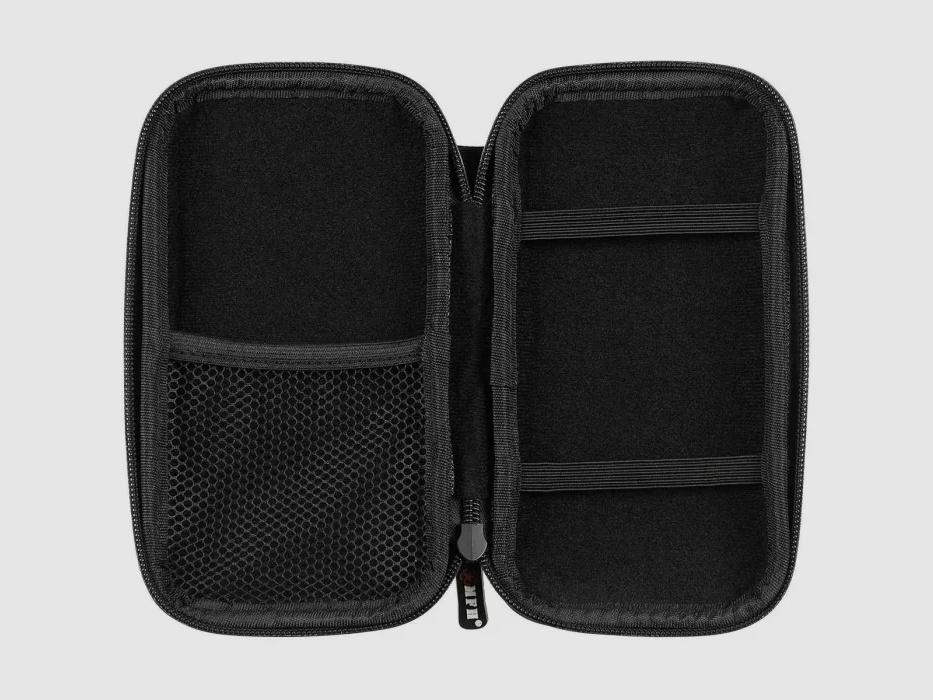 Tasche Hartschale, klein, mit Klettschlaufen, Schwarz