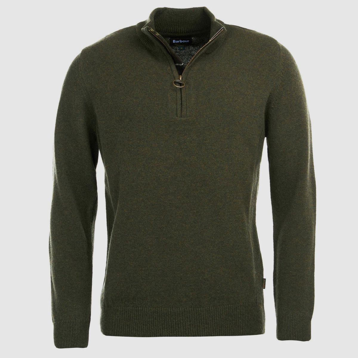 BARBOUR Holden Half Zip Sweater Olive Marl