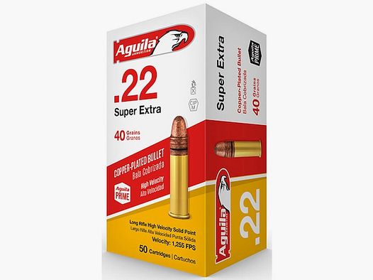 Aguila Super Extra High Velocity .22 LR 40GR CP SP 50 cartucce