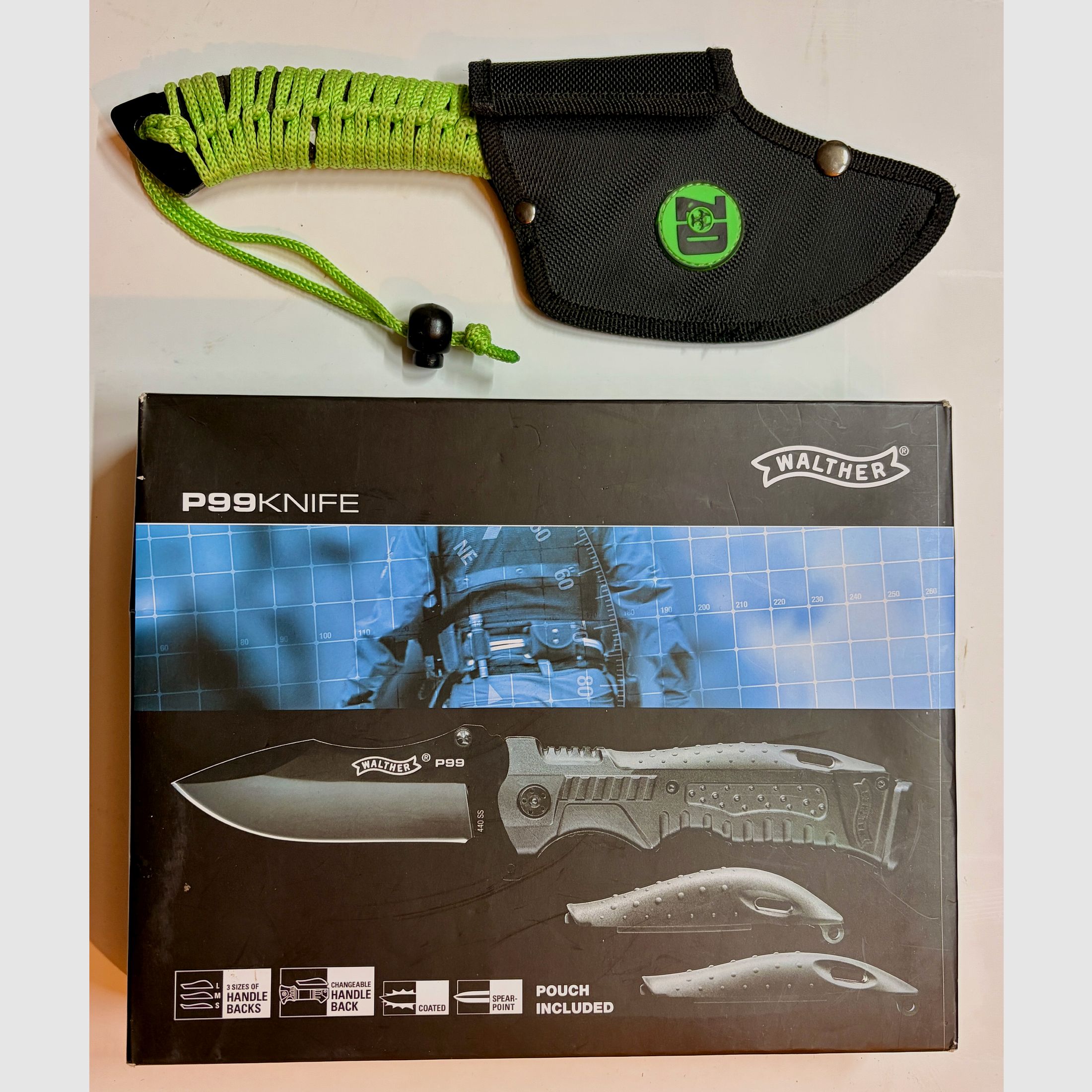Walther P99 Knife Set (OVP + dos de poignée interchangeable) + Zombie Dead couteau, image 4 sur 4