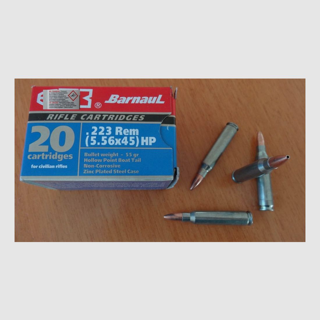 Barnaul 500 piezas - Cartuchos Barnaul .223 Rem-55gr. HP