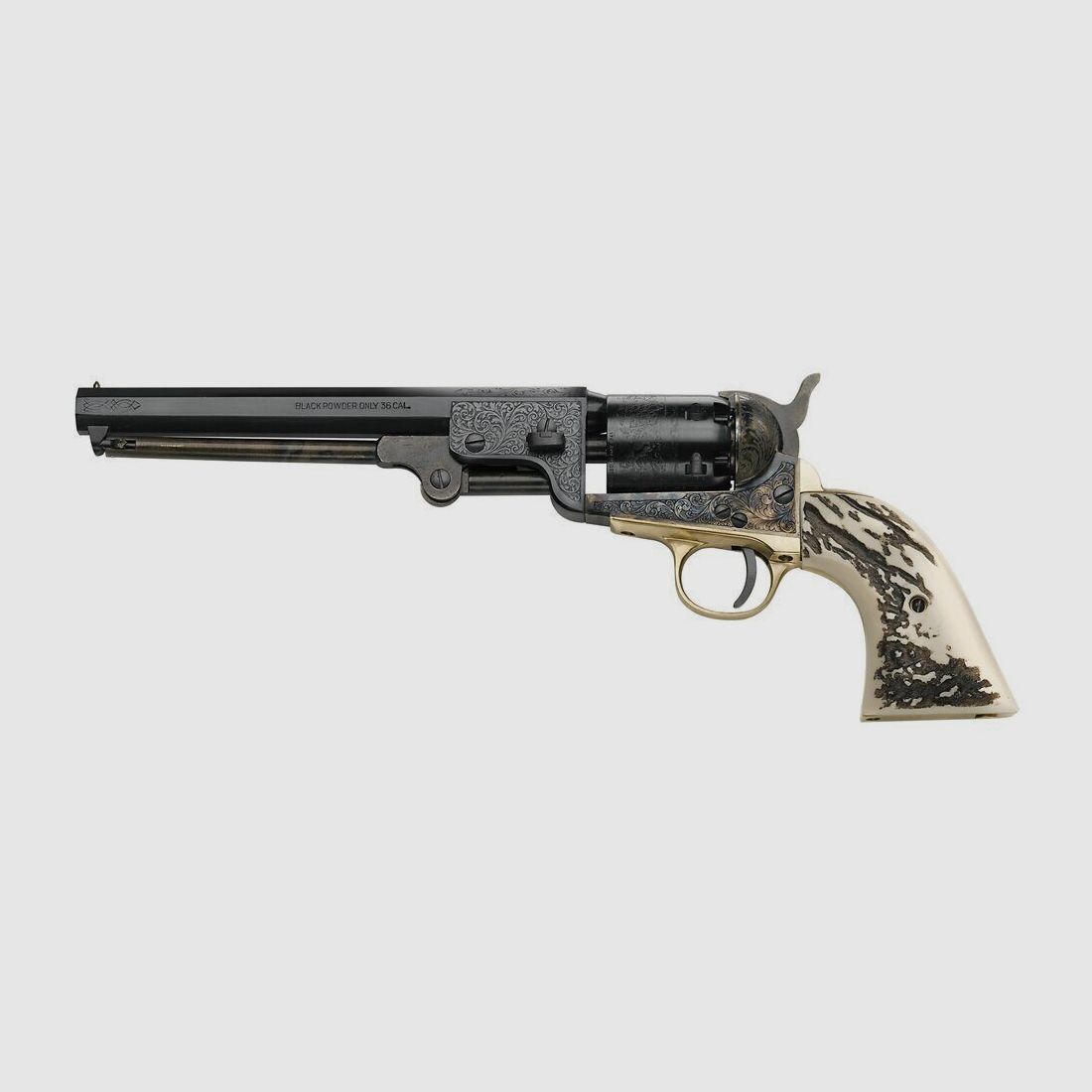 Replik 1851 Navy Yank Stahl Deluxe Hirschhornähnlich Pn Kal. 36 22