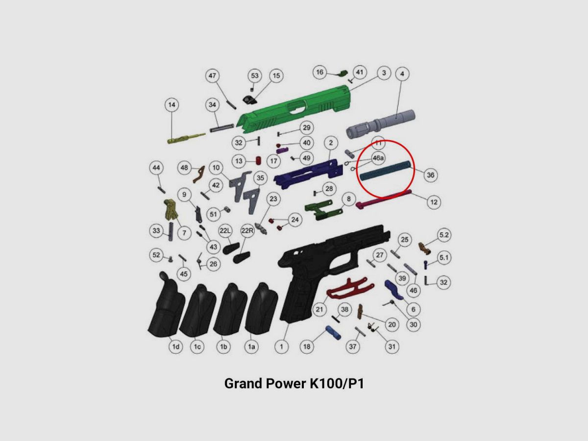 Grand Power Recoil Spring for K100, image 2 sur 2