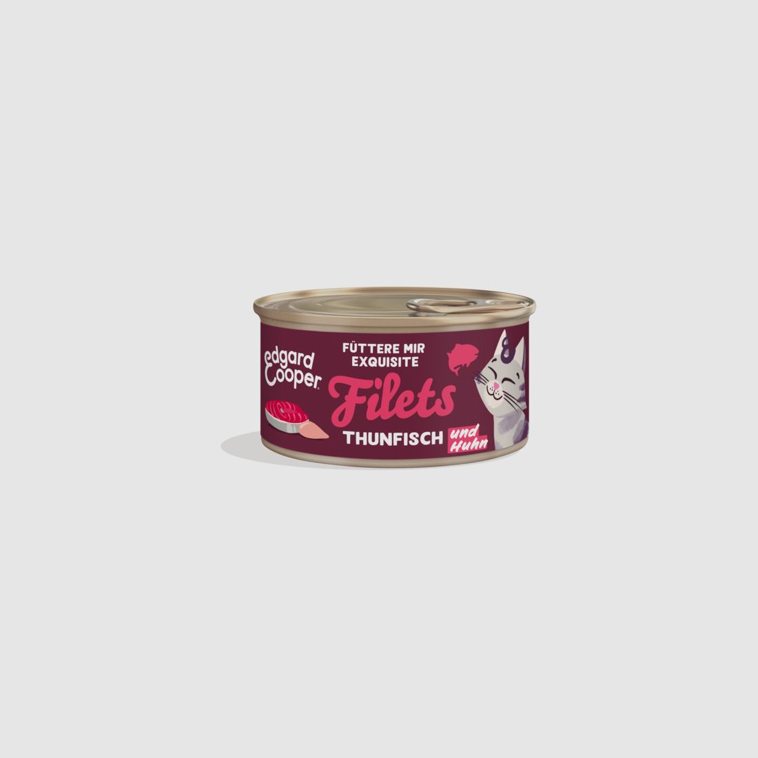 Edgard & Cooper Katzen Nassfutter Filets Frischer Wildfang-Thunfisch und Freilaufhuhn 70g