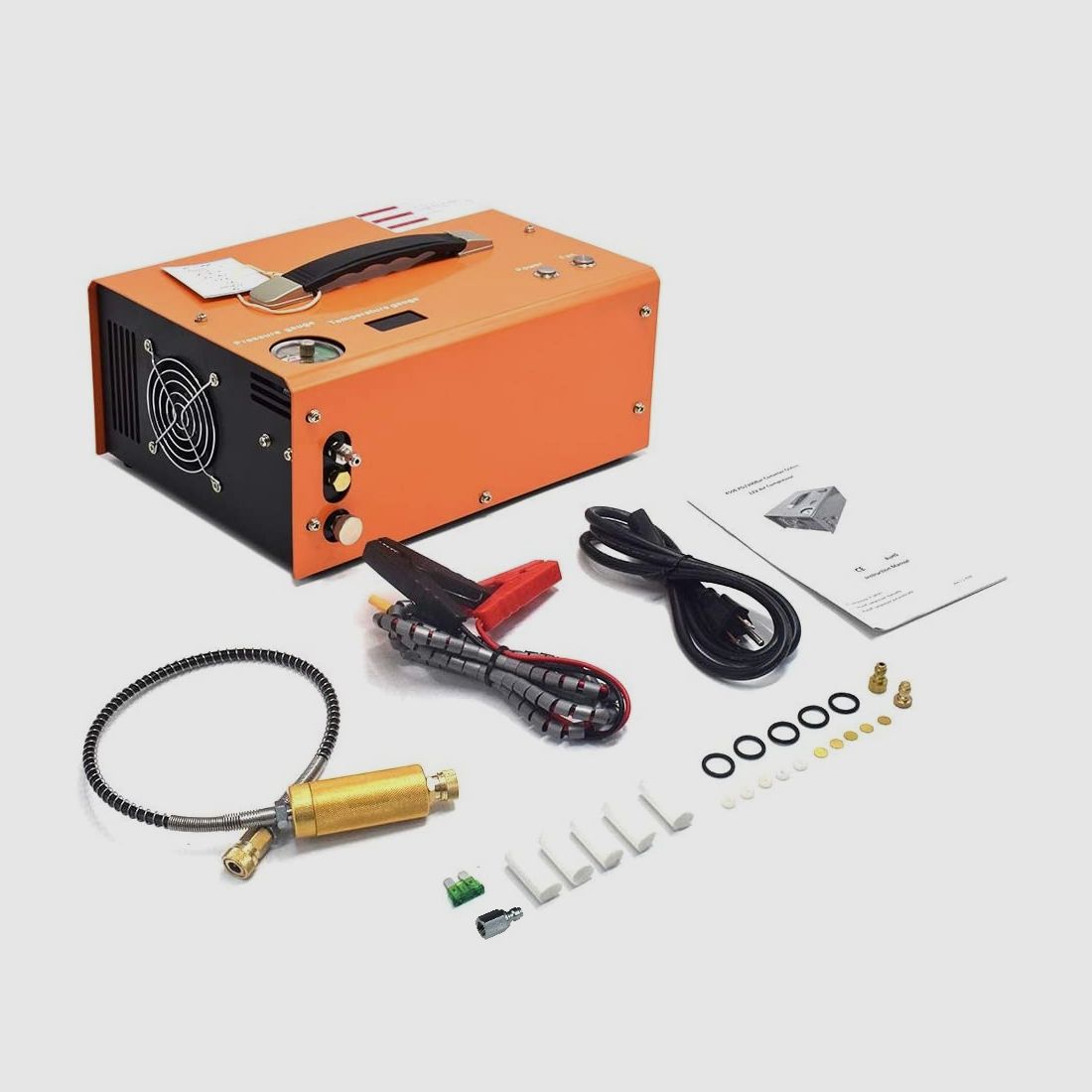 Compresor Eléctrico ZASDAR V2 con parada Automática 110/220v para PCP 300 Bar. (4500PSI/30MPH)