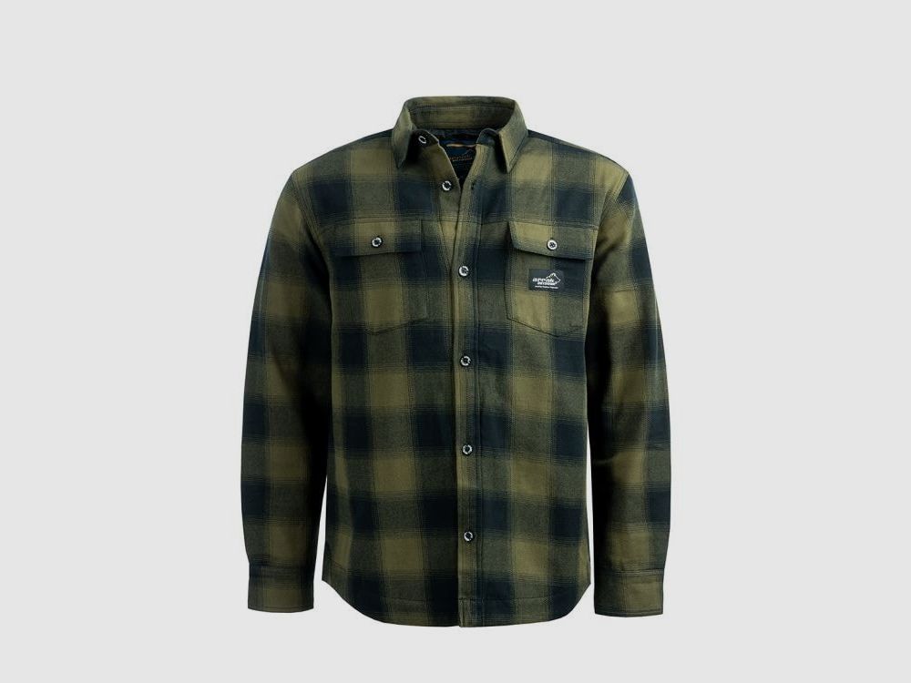 Arrak Outdoor Camicia da uomo in flanella foderata verde oliva L