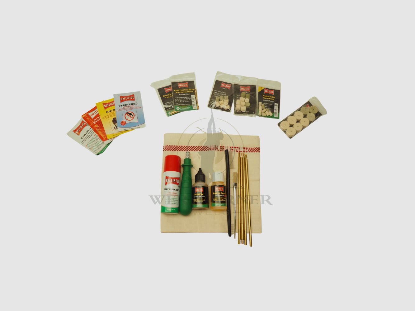 Waffen-Reinigungs-Set Olivegrün 52-teilig, Bild 2 von 3