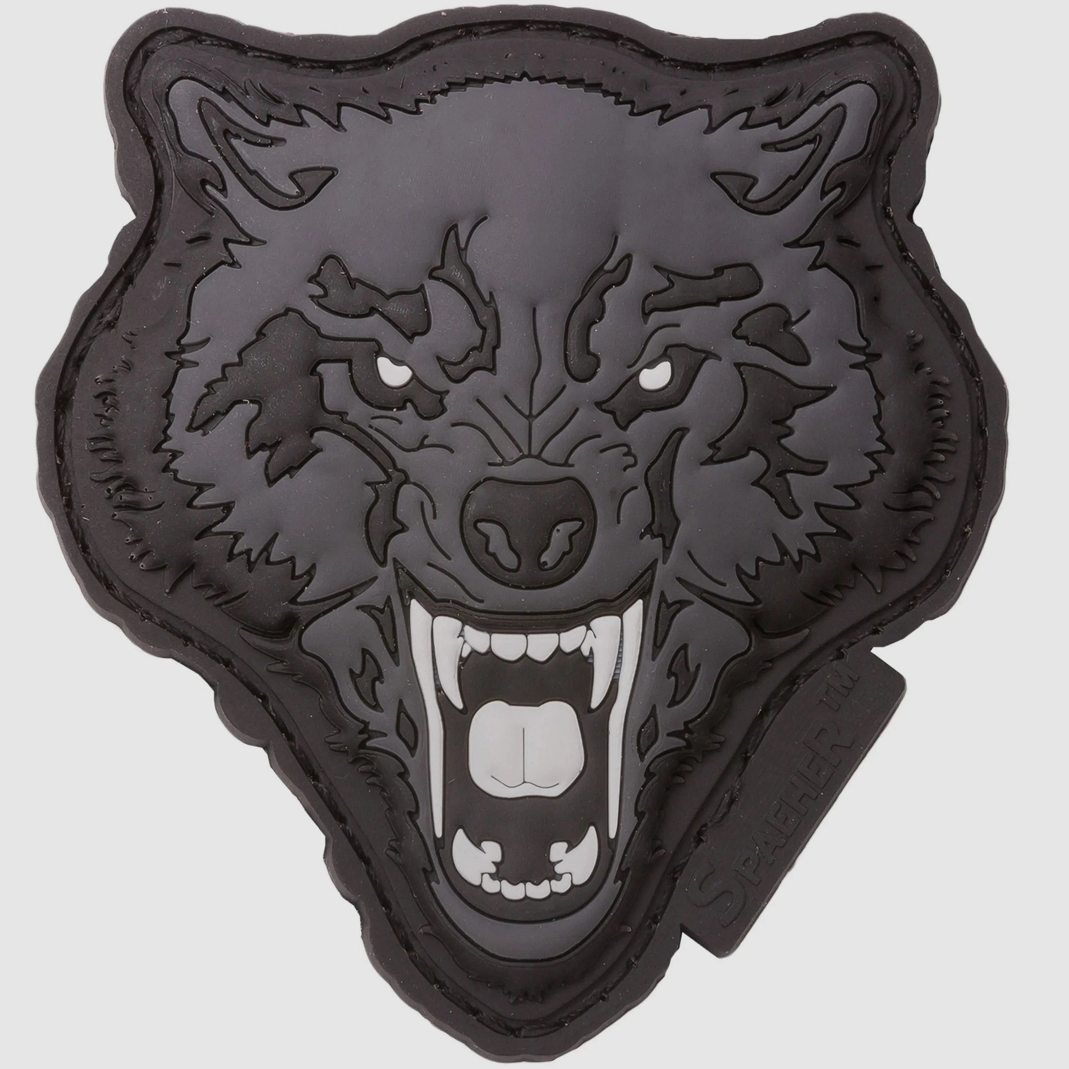 Jackets To Go JTG 3D Patch Angry Wolf Head weiß-grau