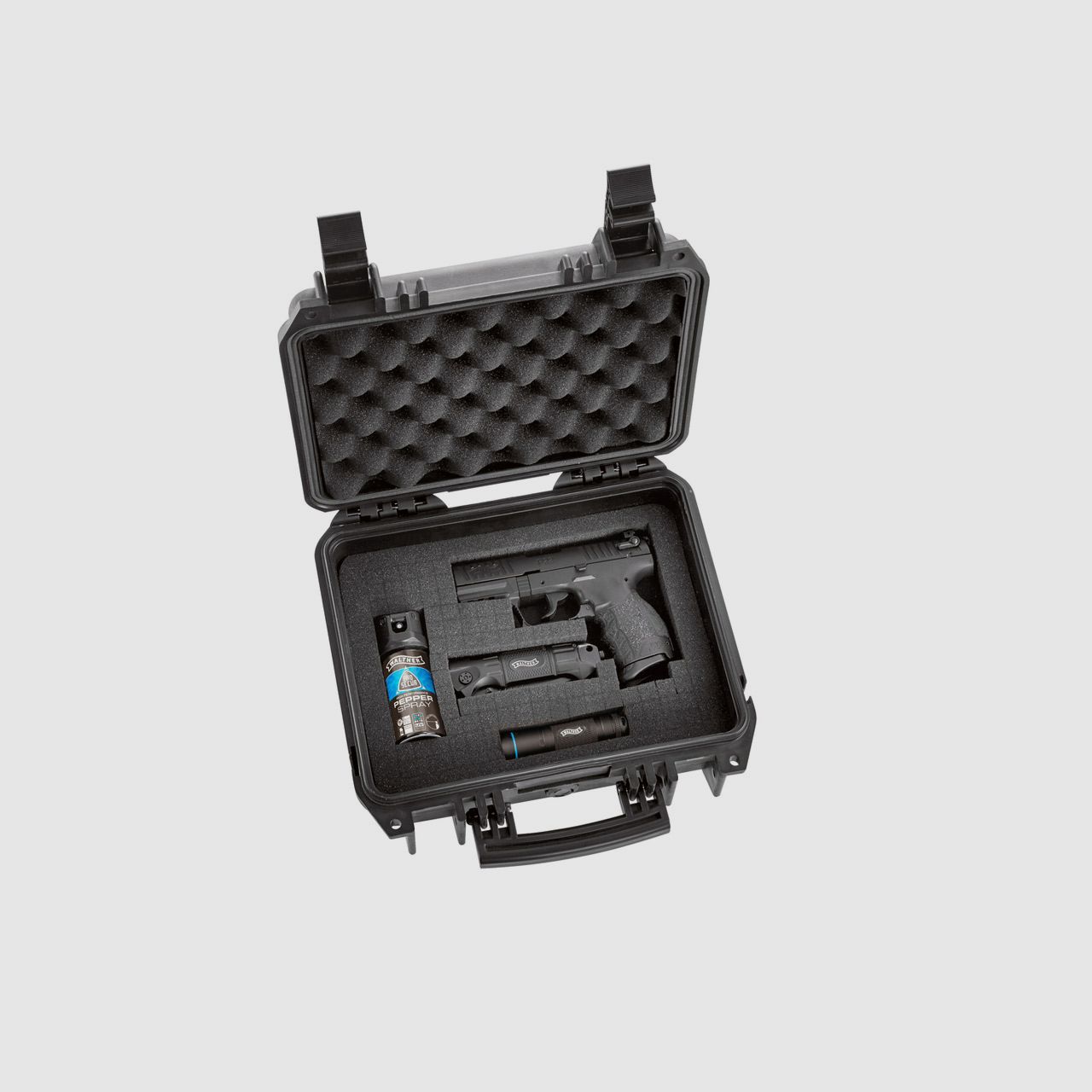 Schreckschuss Pistole Walther P22Q R2D Kit mit Lampe Messer Pfefferspray Koffer Kaliber 9 mm P.A.K. (P18)