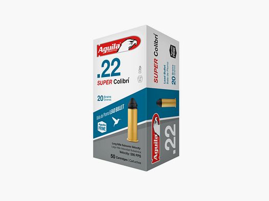 Aguila Super Colibri .22 LR 20GR Spitzer 50 cartucce