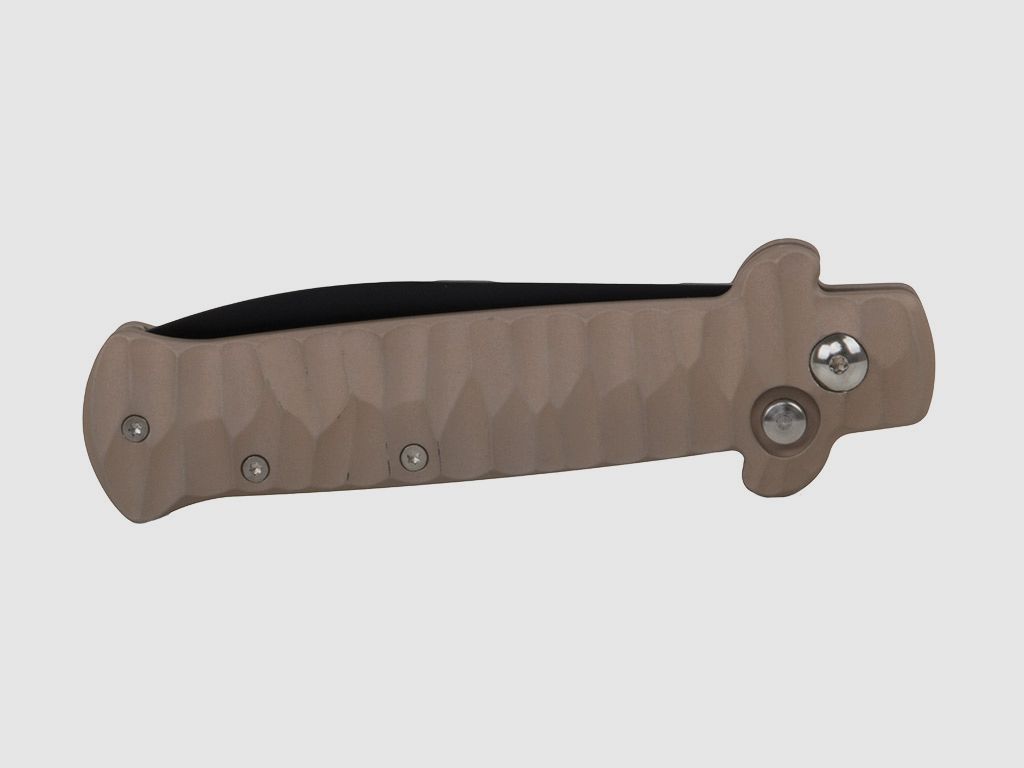 Springmesser Beltrame Stahl 440A KlingenlĂ¤nge 8,5 cm Klinge schwarze Klinge sandfarbige (P18)